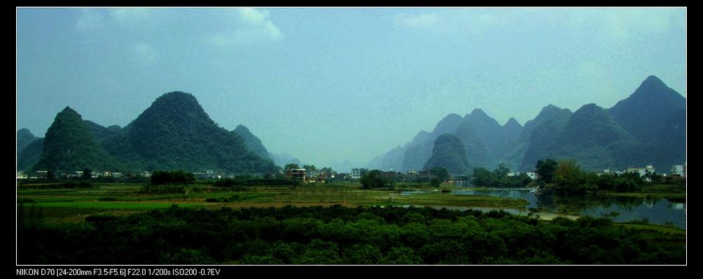 遇龙河风光 摄影 江岸孤峰