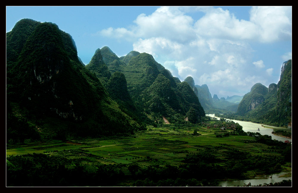 漓江风光 摄影 江岸孤峰