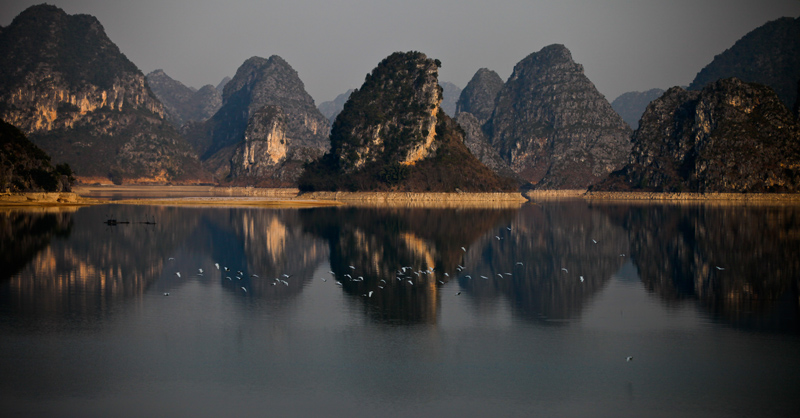 渠洋湖小景 摄影 红叶枫树林