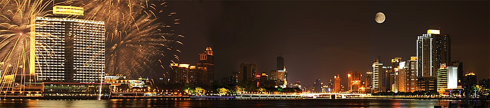 珠江夜景，后期。 摄影 陆上行