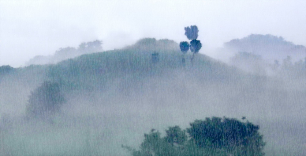 山乡烟雨 摄影 贡嘎子