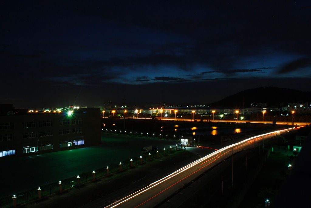 工业园夜景 摄影 弦染