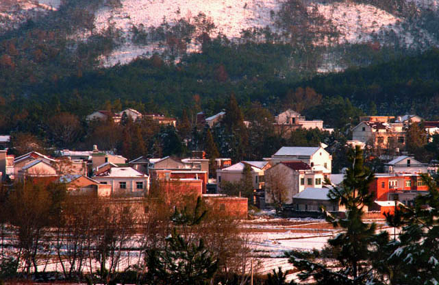 夕阳映雪 摄影 龙池山水