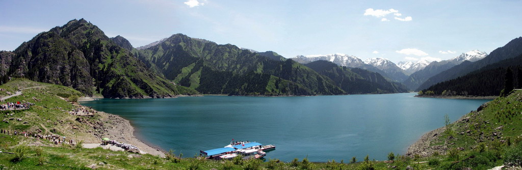 天池全景 摄影 古藤老树