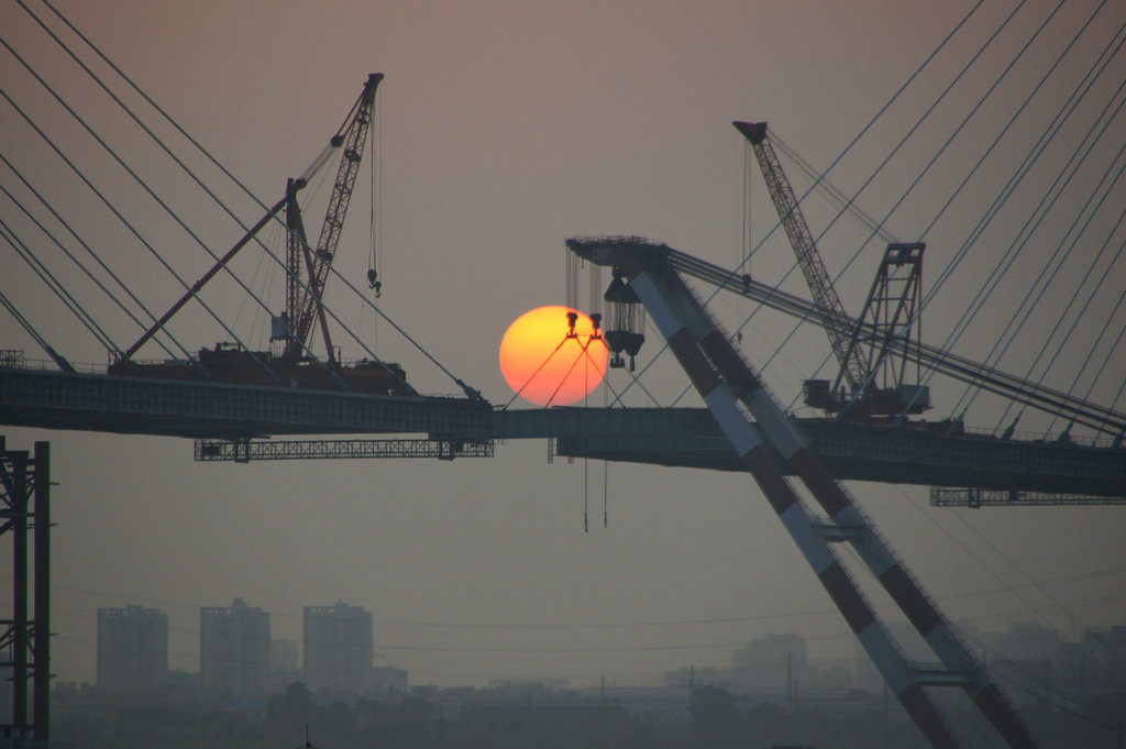 夕阳落在大桥上（3） 摄影 haihongsy