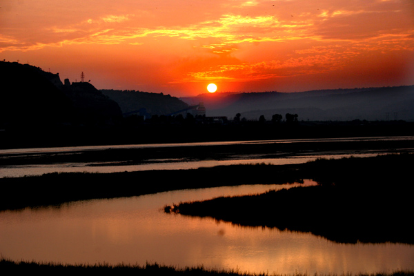 泾河夕阳 摄影 山乡游子