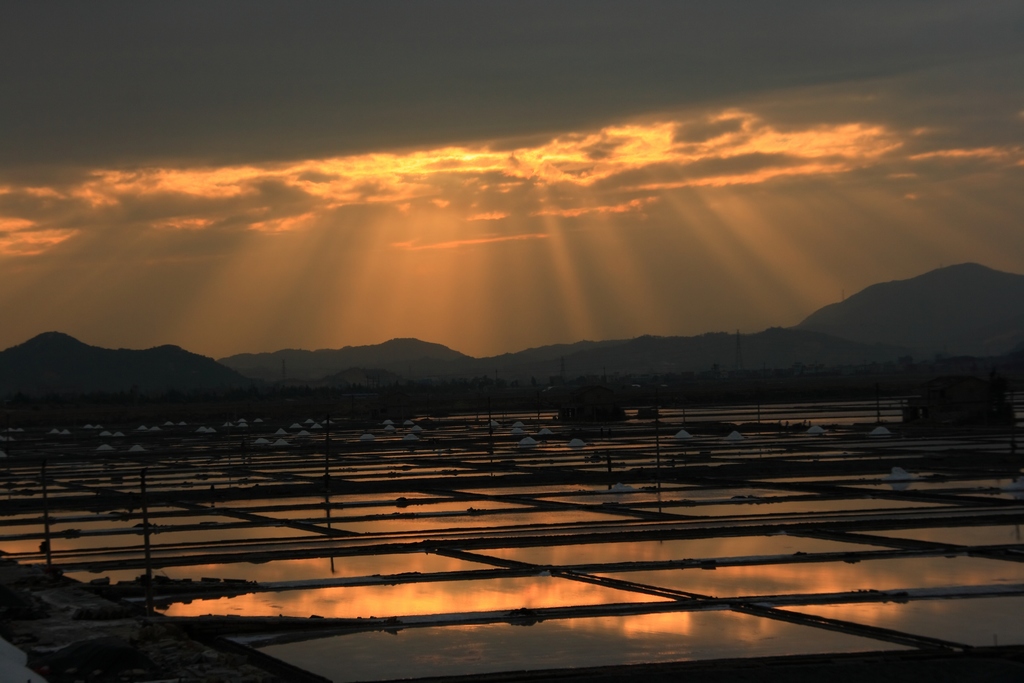 夕照盐场 摄影 黑胶盘