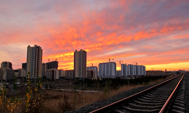 夕阳下的新区 摄影 天机