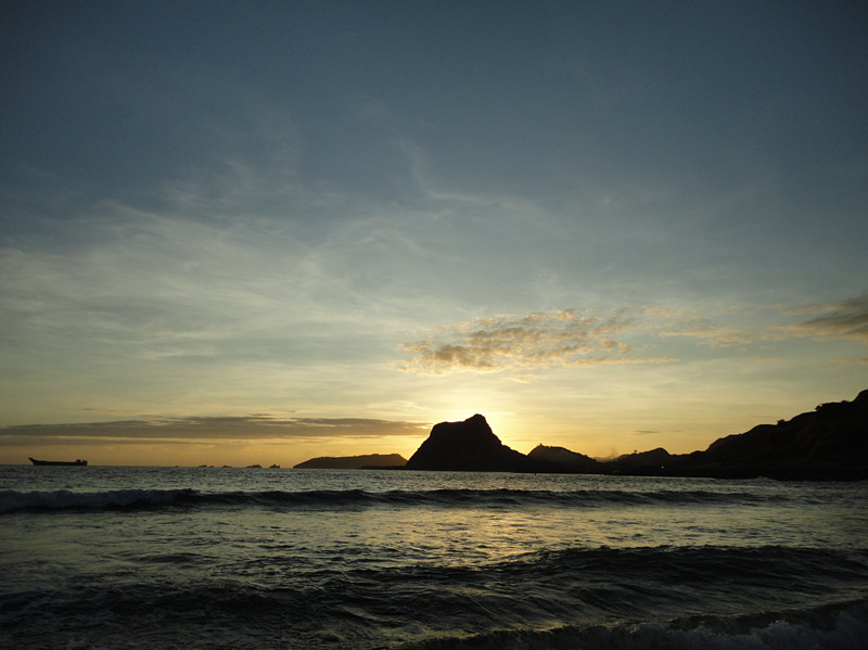 海滩夕阳 摄影 夏眠中的笑笑