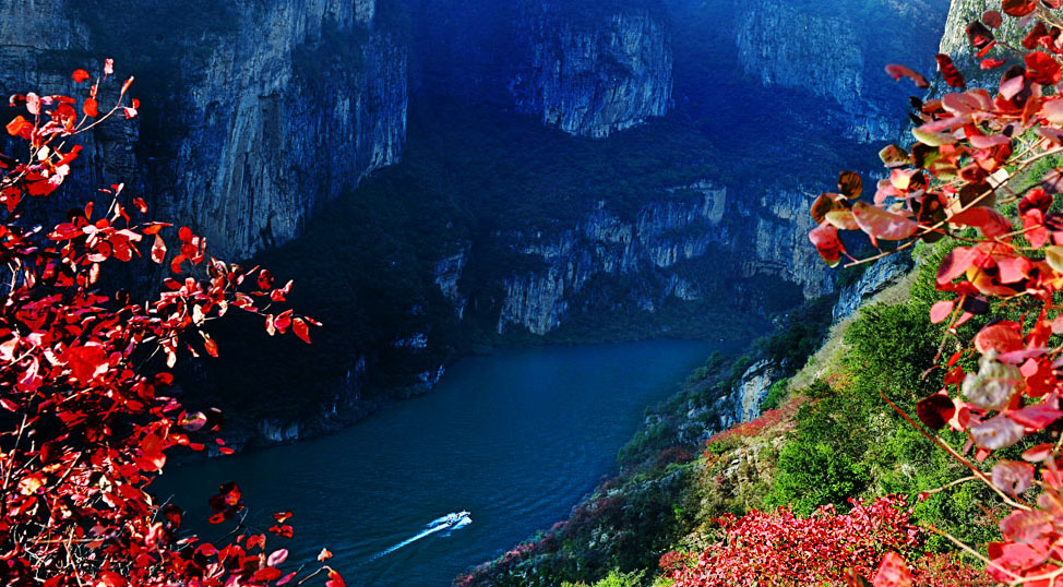 山峡红叶 摄影 顺其华缘