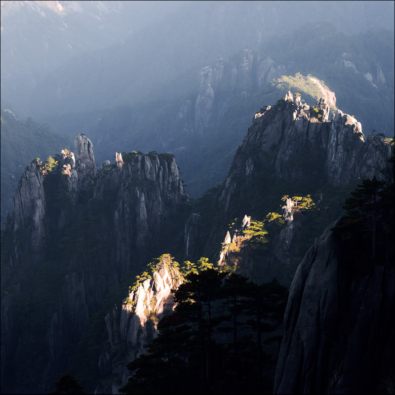 夕照黄山 摄影 静野