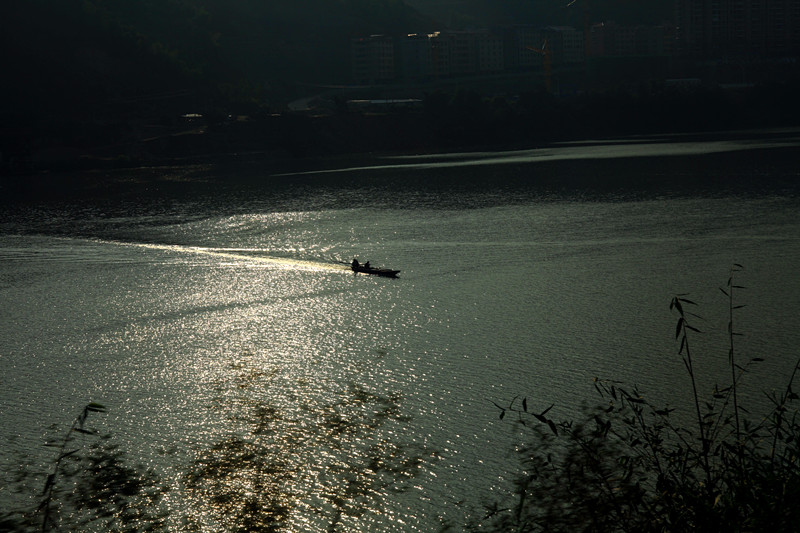 夕阳下的小船《闽江沿岸》 摄影 王琅琊