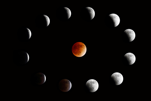 月全食排列图案 摄影 西地孤狼