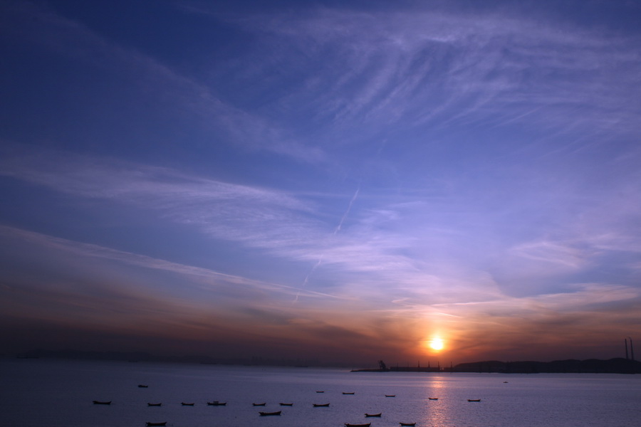 夕阳下静谧港湾 摄影 七云之