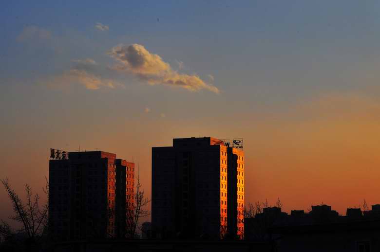 夕阳 摄影 香烟与火叉