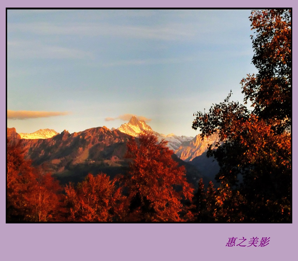 夕阳西下雪山美 摄影 惠之美影