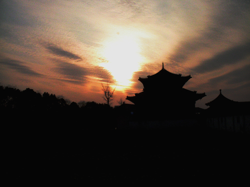 夕阳照古寺 摄影 老王