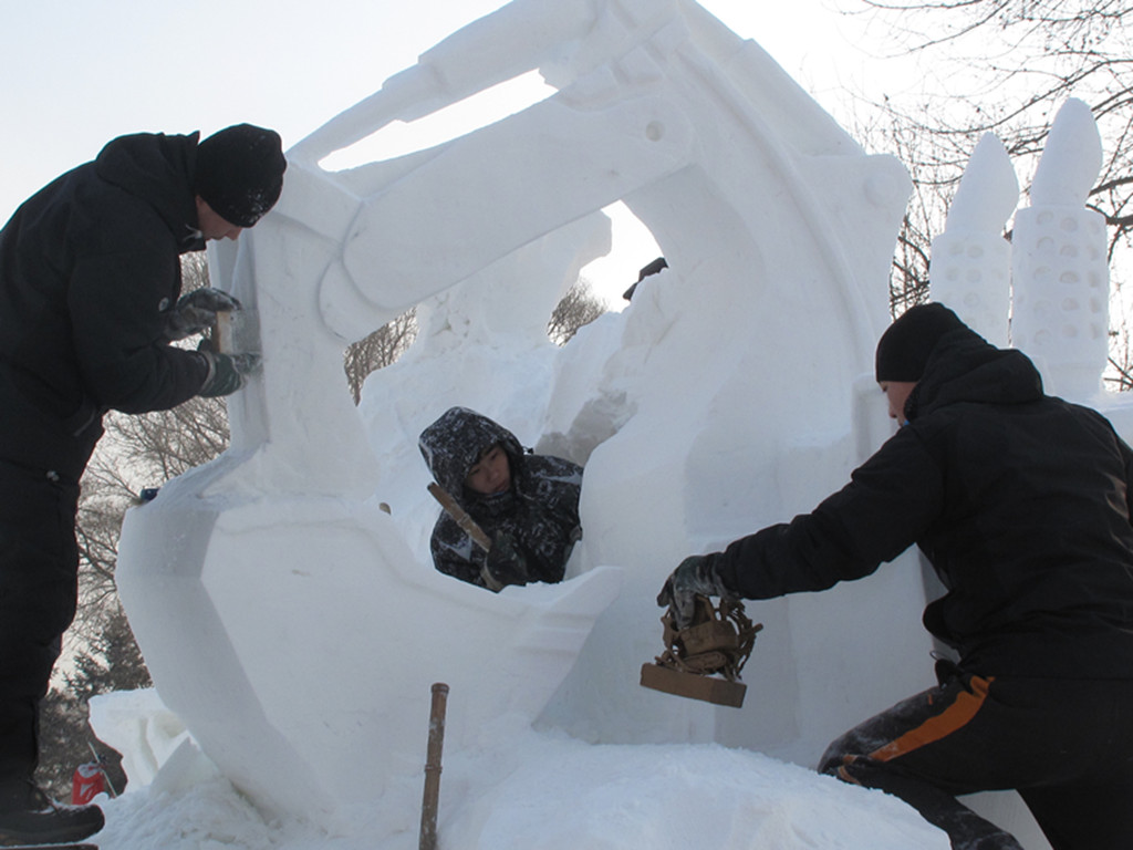 雪雕制作 摄影 丹萍