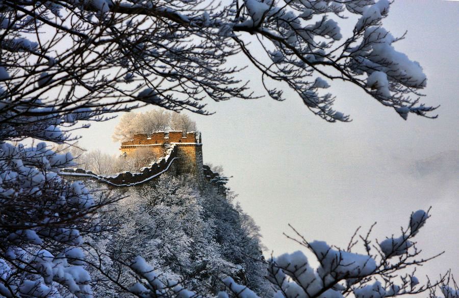 雪中的箭扣长城 摄影 沉积岩