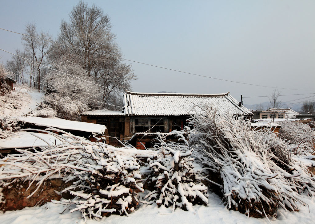 雪中的农舍 摄影 湛思