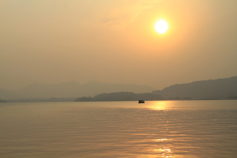 杭州西湖日落 摄影 记录点滴生活