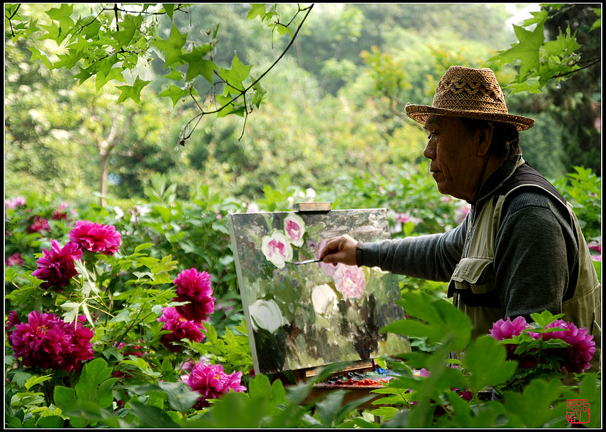 画在花丛 · 花入画中 摄影 zhangxunyong