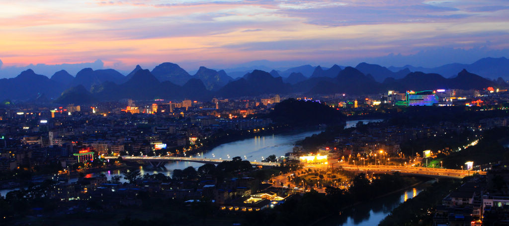 桂林夜景 摄影 湖塘月色