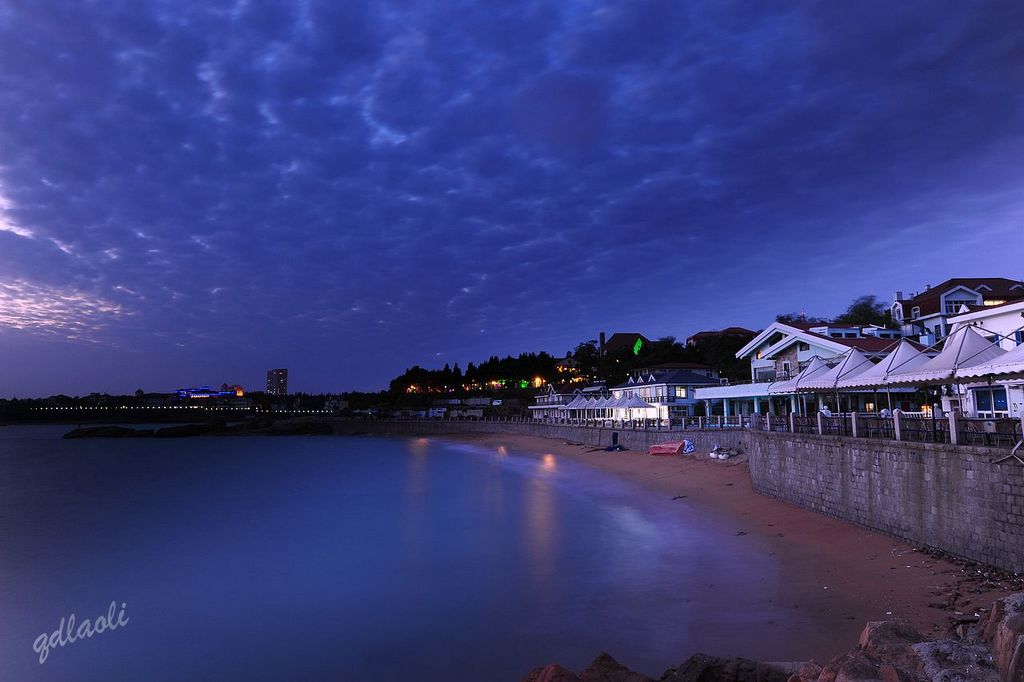青岛暮色中的海滨 摄影 qdzp