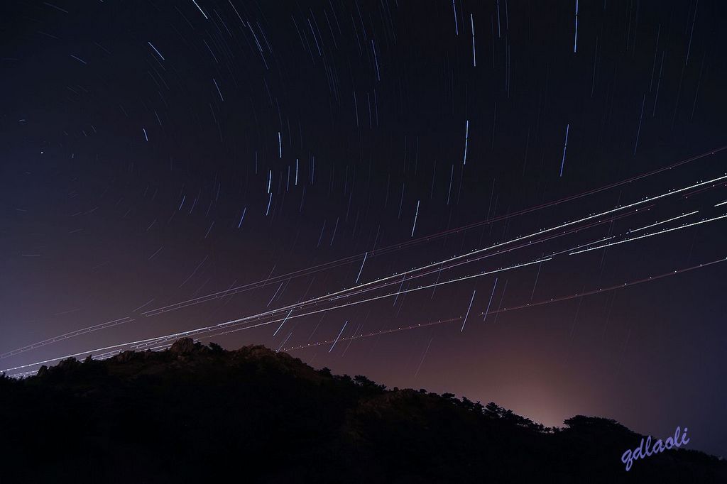 青岛夜空中的五线谱 摄影 qdzp