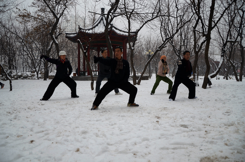 雪中太极 摄影 简明