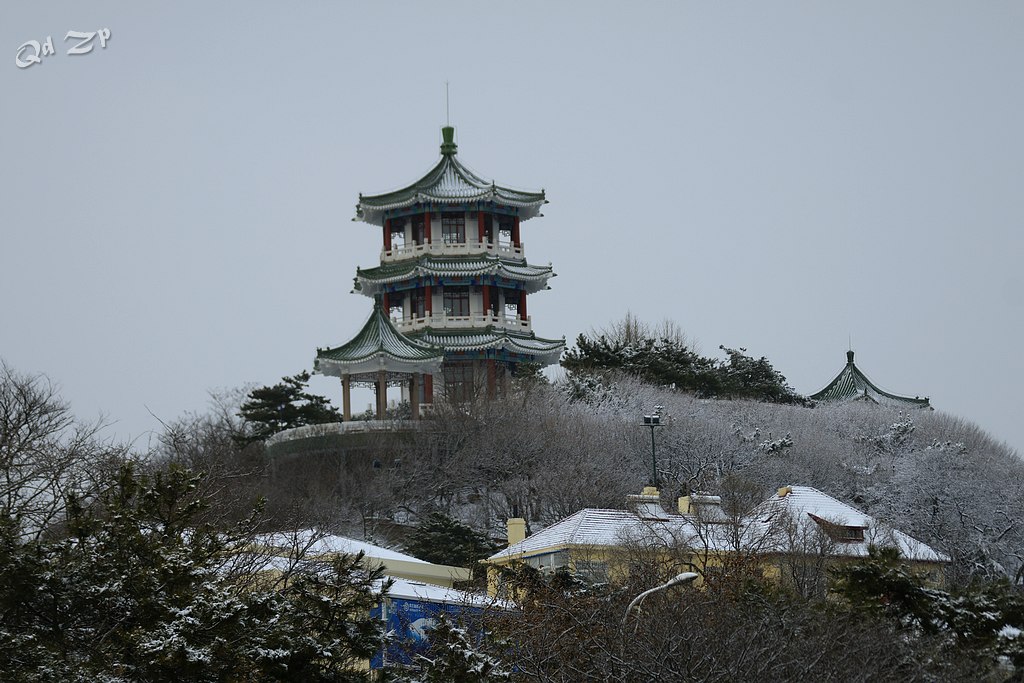 青岛雪后的小鱼山 摄影 qdzp