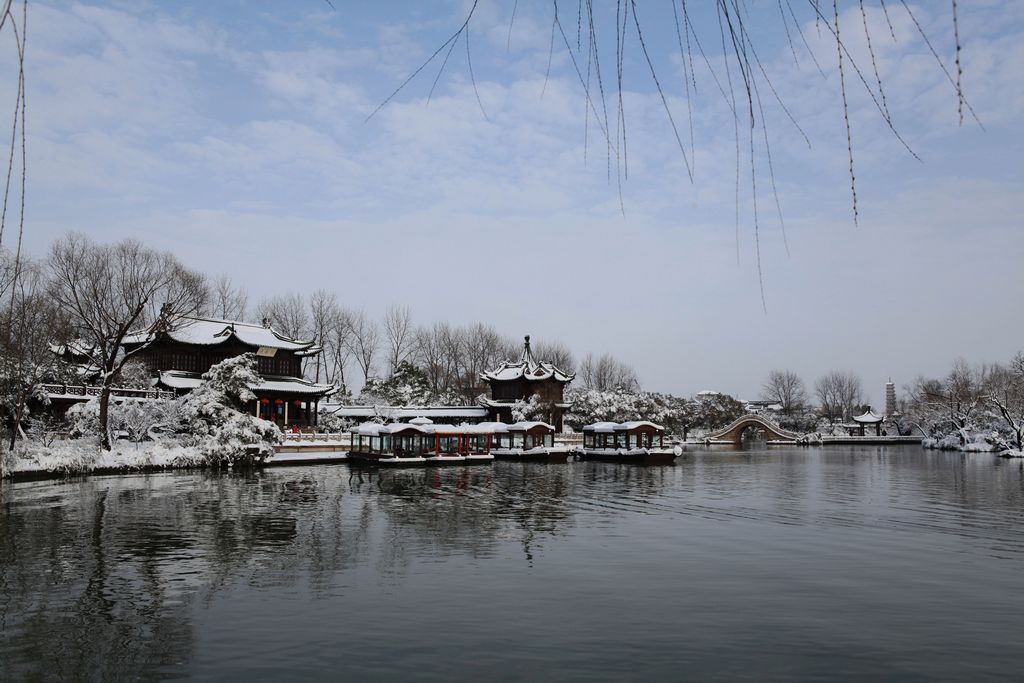 瘦西湖雪后 摄影 画舫听雨