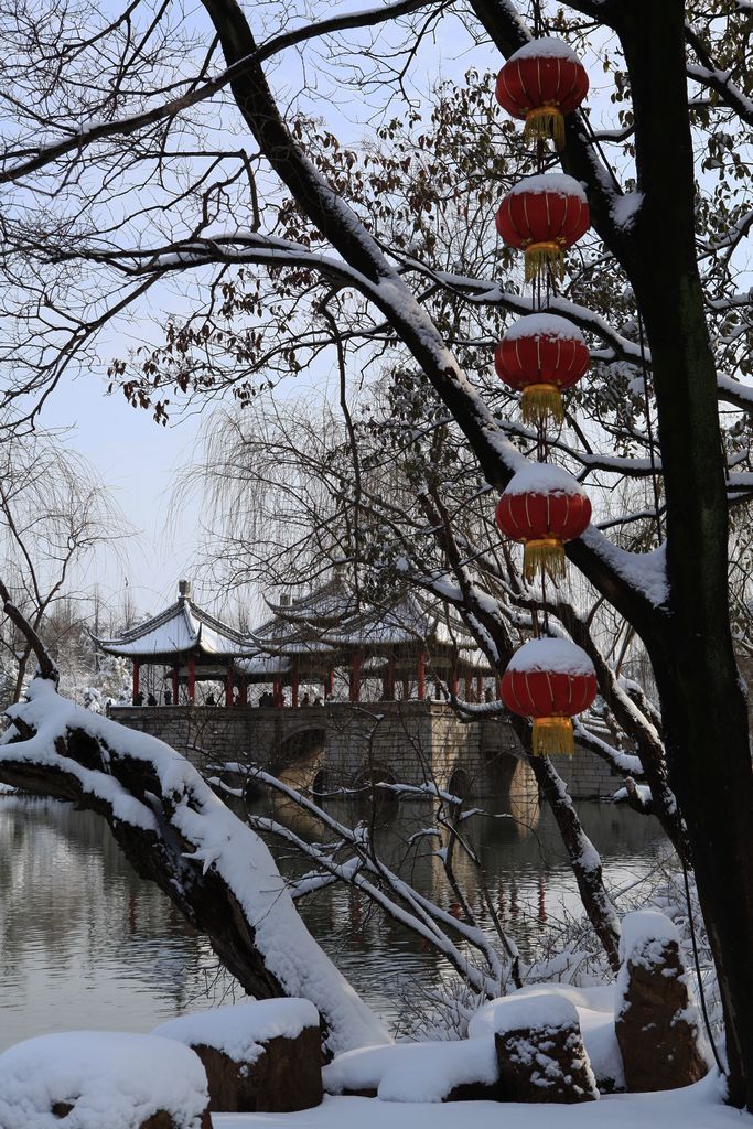 瘦西湖雪后 摄影 画舫听雨