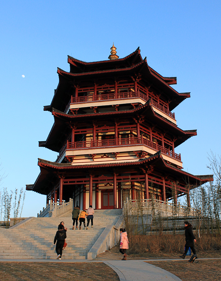 夕阳下的清风阁 摄影 桃花朵朵