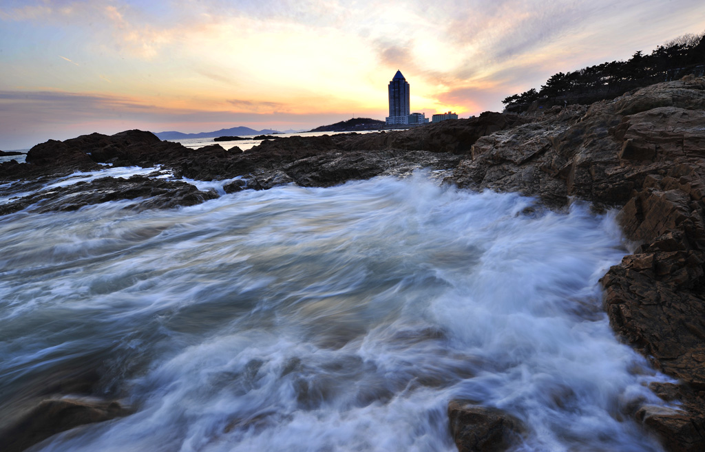 晚霞与海浪 摄影 快乐旅途9670