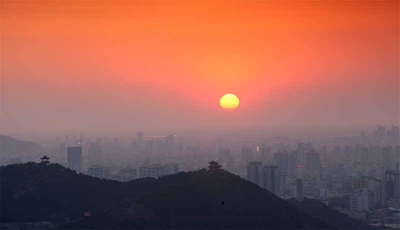 落日 摄影 秀水青山