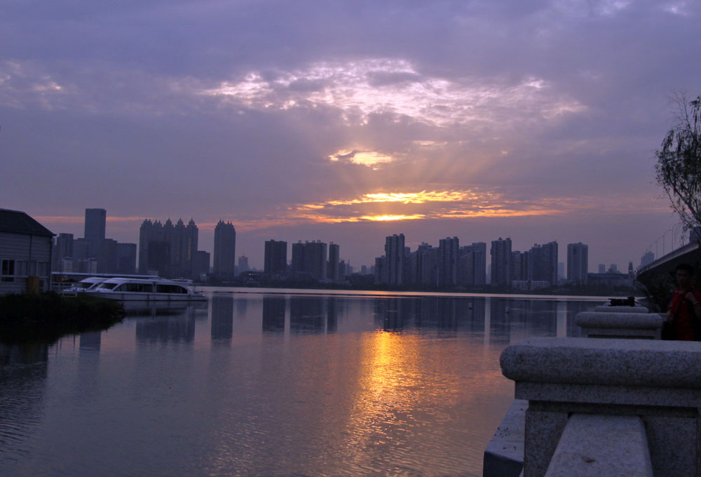 沙湖晚霞 摄影 夏嗬