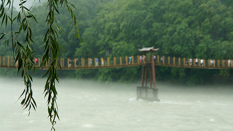 雨中安澜桥 摄影 乒乓鱼儿