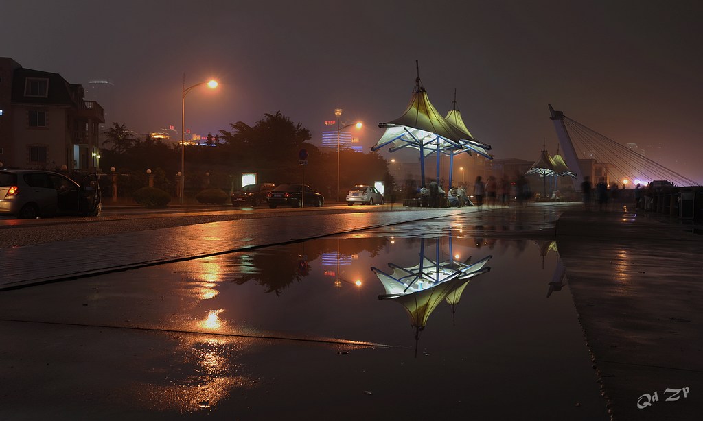 青岛雨后的海滨夜色 摄影 qdzp