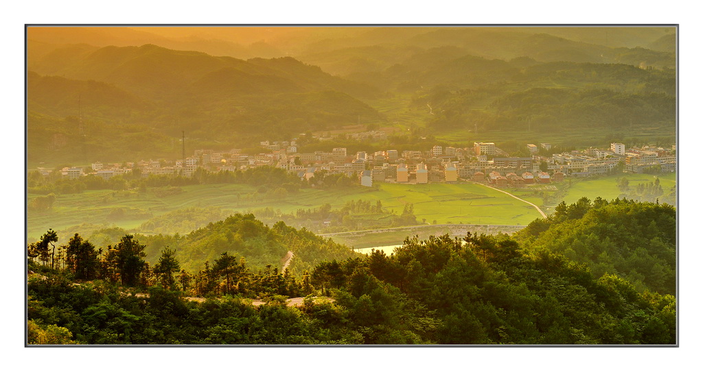 夕照山乡 摄影 淮源山人