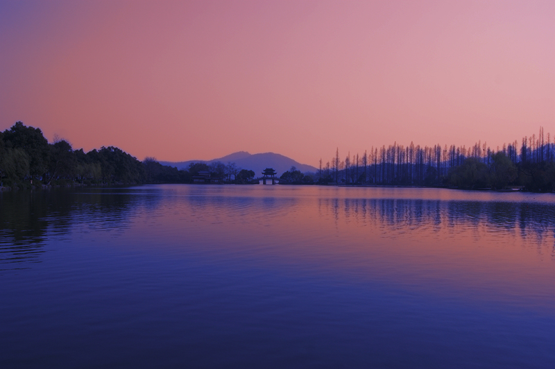 湖景 摄影 金鱼钩