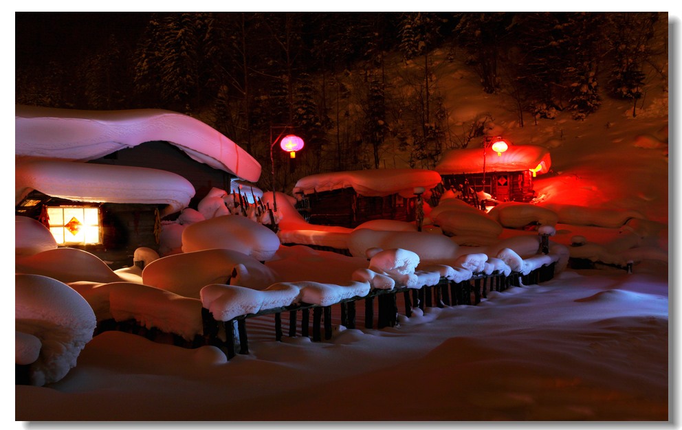 雪乡夜色 摄影 静静的山