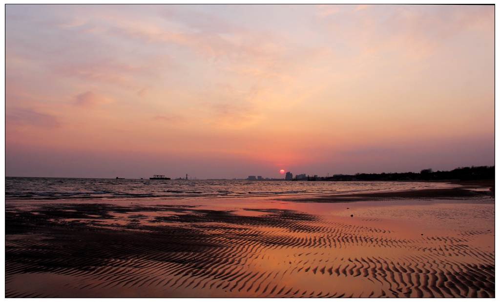 夕照海滩 摄影 冰峰雪莲