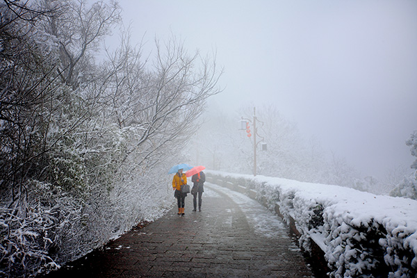 闺蜜循雪 摄影 天地间