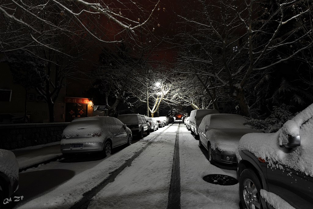 青岛的雪中夜色 摄影 qdzp