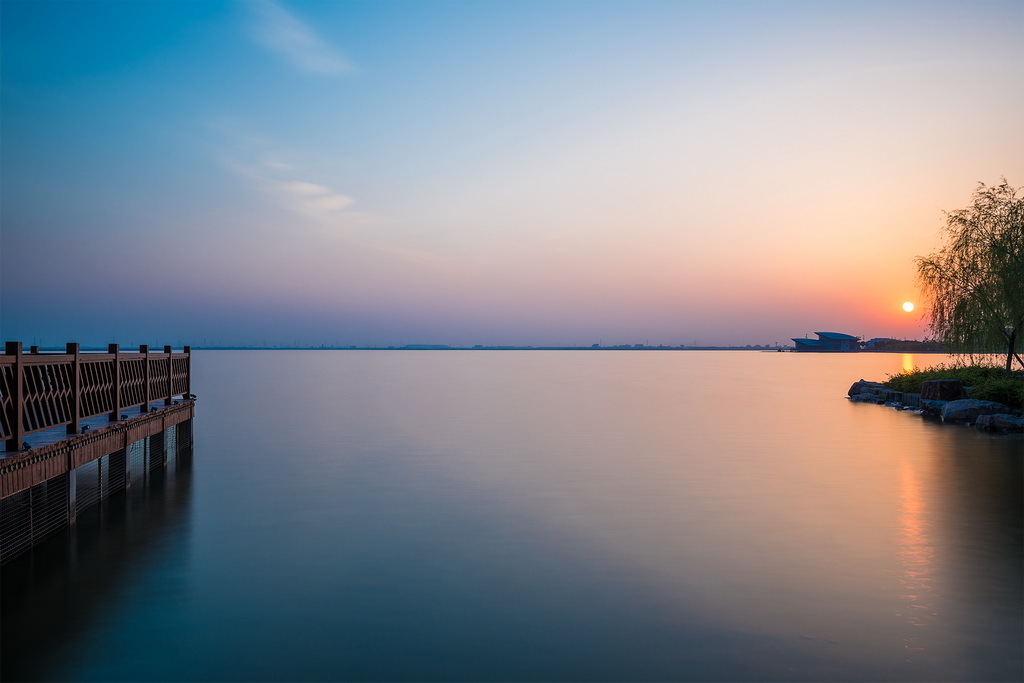 夕照虞城昆承湖2 摄影 夕阳_醉了