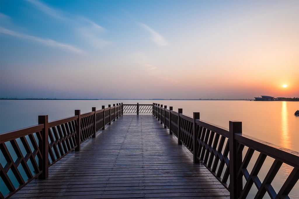 夕照虞城昆承湖 摄影 夕阳_醉了