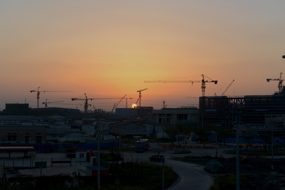 落日下的建筑工地 摄影 大农