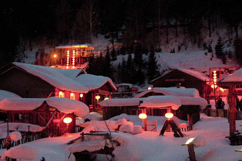 夜晚雪乡 摄影 密图