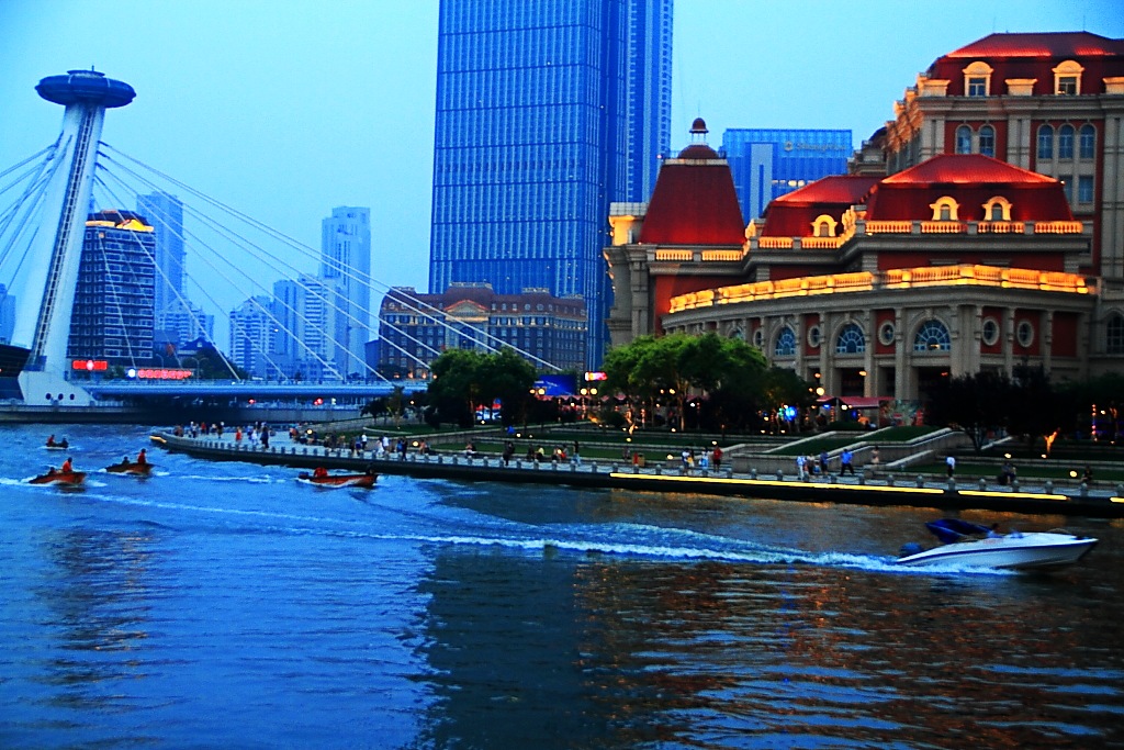 海河夜景－津湾广场 摄影 电教